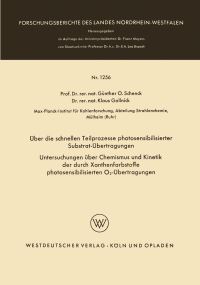 Book Cover for Über Die Schnellen Teilprozesse Photosensibilisierter Substrat-Übertragungen by Klaus Gollnick
