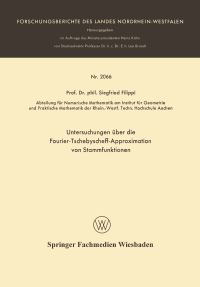 Book Cover for Untersuchungen Über Die Fourier-Tschebyscheff-Approximation Von Stammfunktionen by Siegfried Filippi
