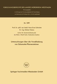 Book Cover for Untersuchungen Über Die Verschlackung Von Schamotte-Pfannensteinen. Fachgruppe Physik, Chemie, Biologie by HansErnst Schwiete