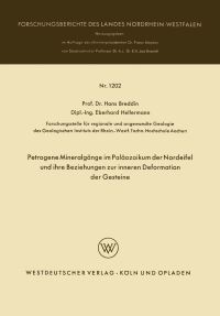 Book Cover for Petrogene Mineralgänge Im Paläozoikum Der Nordeifel Und Ihre Beziehungen Zur Inneren Deformation Der Gesteine by Hans Breddin