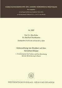Book Cover for Untersuchungen Von Drucken Auf Den Tierischen Körper by Otto Kuhn