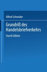 Book Cover for Grundri Des Handelsbriefverkehrs by Alfred Schneider