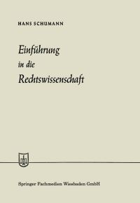 Book Cover for Einführung in Die Rechtswissenschaft by Hans Schumann