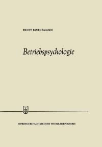 Book Cover for Betriebspsychologie by Ernst Bornemann