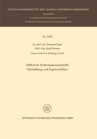 Book Cover for Infiltrierte Sintereisenwerkstoffe by Gerhard Zapf