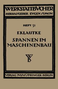 Book Cover for Spannen Im Maschinenbau by Fr Klautke