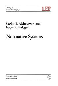 Book Cover for Normative Systems by Carlos E Alchourron, Eugenio Bulygin