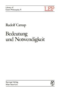 Book Cover for Bedeutung Und Notwendigkeit by Rudolf Carnap