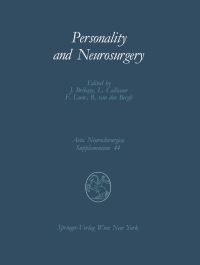 Book Cover for Personality and Neurosurgery by J. Brihaye, L. Calliauw, F. Loew, R. van den Bergh