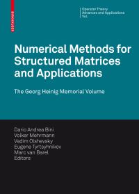 Book Cover for Numerical Methods for Structured Matrices and Applications by Dario Bini, Georg Heinig