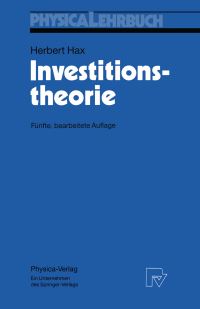 Book Cover for Investitionstheorie by Herbert Hax