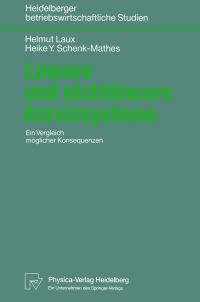 Book Cover for Lineare Und Nichtlineare Anreizsysteme by Helmut Laux, Heike SchenkMathes