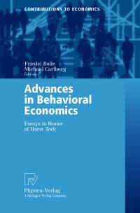 Book Cover for Advances in Behavioral Economics by Friedel Bolle, Michael Carlberg