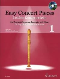 Book Cover for Easy Concert Pieces - Book 1: 30 Pieces from 5 Centuries for Descant Recorder With Piano. Includes CD With Demo Recordings. by Hal Leonard Corp