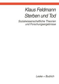 Book Cover for Sterben Und Tod by Klaus Feldmann