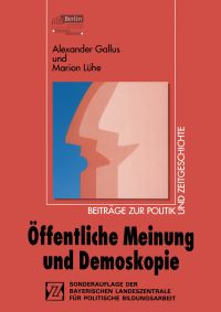 Book Cover for Öffentliche Meinung Und Demoskopie by Alexander Gallus, Marion Lühe