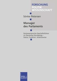 Book Cover for Manager Des Parlaments by Sönke Petersen