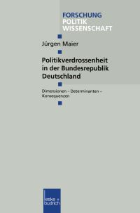 Book Cover for Politikverdrossenheit in Der Bundesrepublik Deutschland by Jürgen Maier