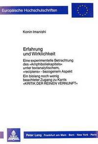 Book Cover for Erfahrung Und Wirklichkeit by Konin Imanishi
