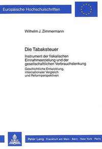 Book Cover for Die Tabaksteuer by Wilhelm J Zimmermann