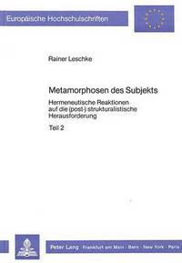 Book Cover for Metamorphosen Des Subjekts by Rainer Leschke