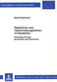 Book Cover for Reduktions- Und Verschmelzungsformen Im Deutschen by Beate Dedenbach