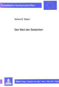 Book Cover for Der Wert Der Gedanken by Verena E Mayer