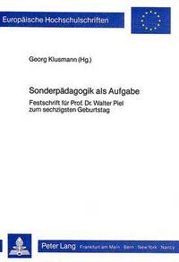Book Cover for Sonderpadagogik Als Aufgabe by Georg Klusmann