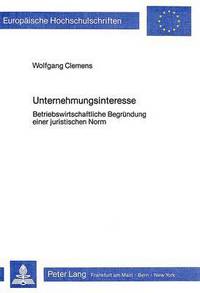 Book Cover for Unternehmungsinteresse by Wolfgang Clemens