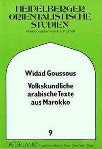 Book Cover for Volkskundliche Arabische Texte Aus Marokko by Widad Goussous