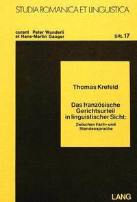 Book Cover for Das Franzoesische Gerichtsurteil in Linguistischer Sicht by Thomas Krefeld