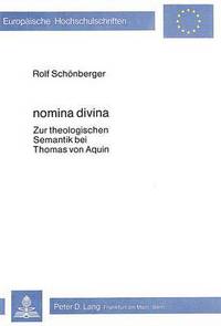 Book Cover for Nomina Divina by Rolf Schönberger