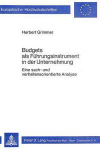 Book Cover for Budgets Als Fuhrungsinstrument, in Der Unternehmung by Herbert Grimmer