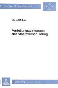 Book Cover for Verteilungswirkungen Der Staatsverschuldung by Uwe J Schaa