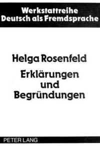 Book Cover for Erklarungen Und Begrundungen by Helga Rosenfeld