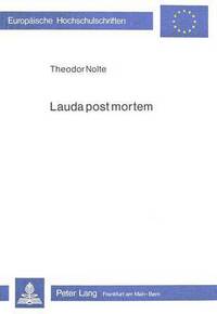 Book Cover for Lauda Post Mortem by Theodor Nolte
