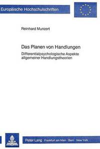 Book Cover for Das Planen Von Handlungen by Reinhard Munzert
