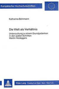 Book Cover for Die Welt Als Verhaltnis by Katharina Bohrmann