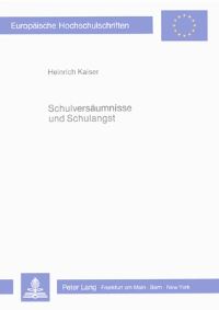 Book Cover for Schulversaumnisse Und Schulangst by Heinrich Kaiser