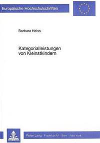 Book Cover for Kategorialleistungen Von Kleinstkindern by Barbara Heiss