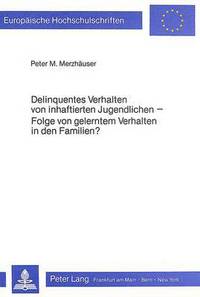 Book Cover for Delinquentes Verhalten Von Inhaftierten Jugendlichen by Peter M Merzhaeuser