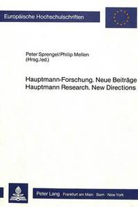 Book Cover for Hauptmann-Forschung. Neue Beitraege by Philip Mellen, Peter Sprengel