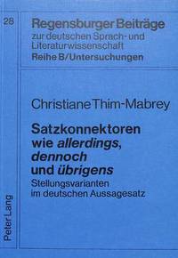 Book Cover for Satzkonnektoren Wie Allerdings, Dennoch Und Ubrigens by Christiane ThimMabrey