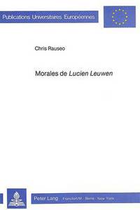 Book Cover for Morales De Lucien Leuwen by Chris Rauseo