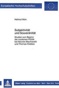 Book Cover for Subjektivitaet Und Souveraenitaet by Helmut Hein