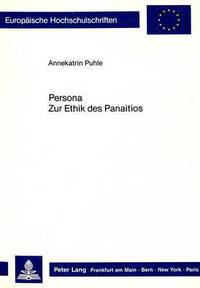 Book Cover for Persona. Zur Ethik Des Panaitios by Annekatrin Puhle