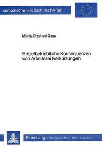 Book Cover for Einzelbetriebliche Konsequenzen Von Arbeitszeitverkuerzungen Theoretische Ueberlegungen Zu Ausgewaehlten Bedingungszusammenhaengen Zwischen Betrieblichen Arbeiten Und Arbeitszeitregelungen by Moritz DrechselGrau