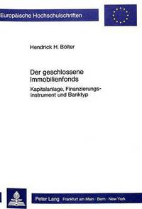 Book Cover for Der Geschlossene Immobilienfonds by Hendrick H Bölter