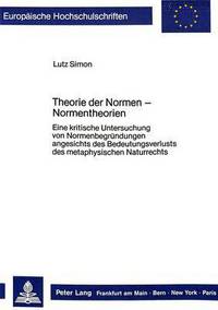 Book Cover for Theorie Der Normen - Normentheorien by Lutz Simon