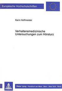 Book Cover for Verhaltensmedizinische Untersuchungen Zum Horsturz by Karin Hoffmeister
